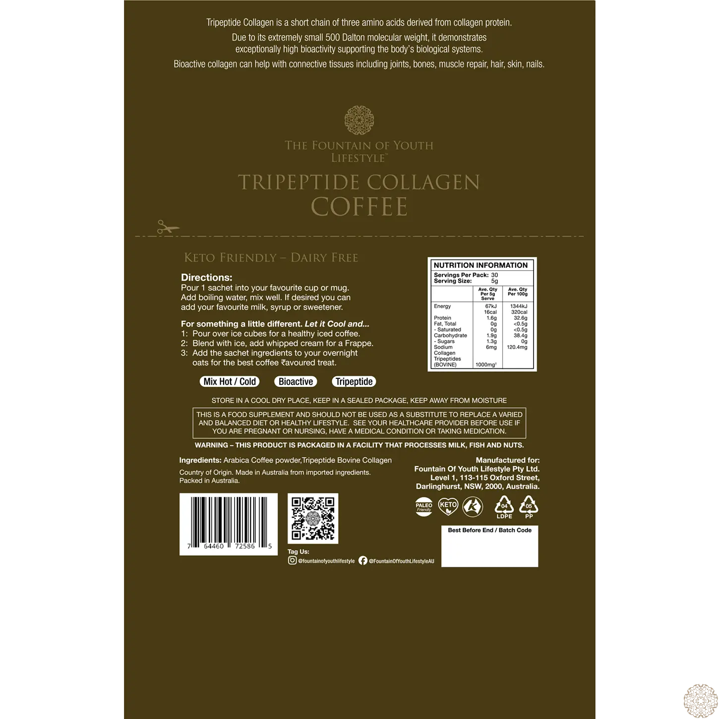 Coffee Collagen - Launch Deal Fountain of Youth Lifestyle - Australia