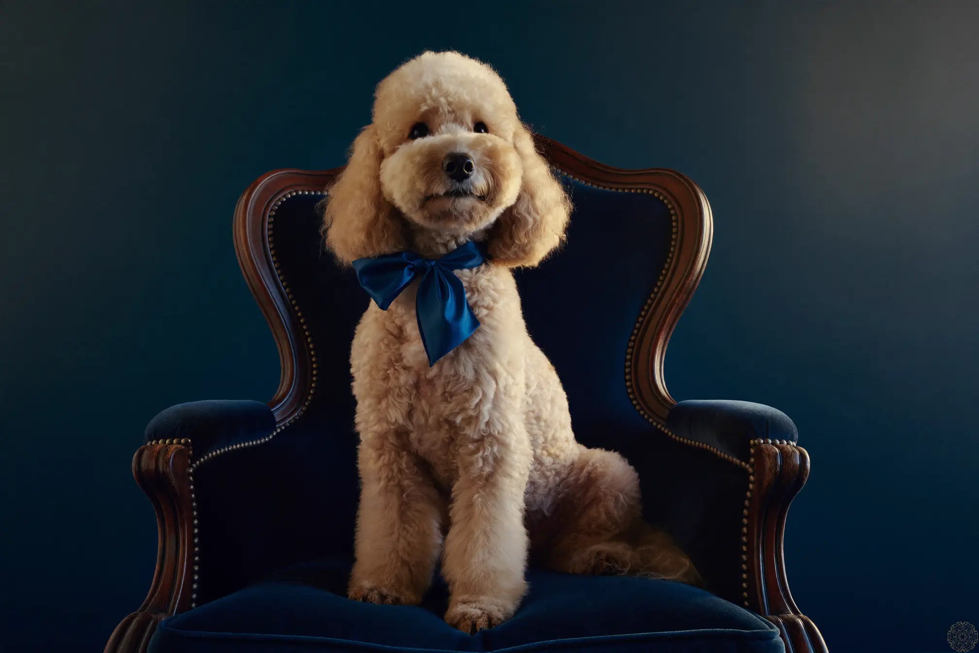 A well-groomed doodle at home with Pure Pet Tripeptide Collagen