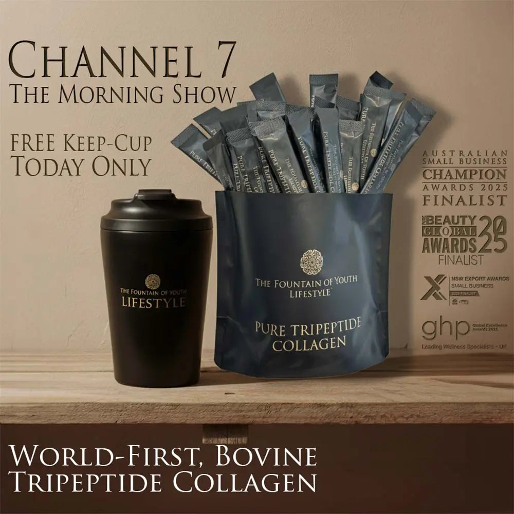Pure Bovine Tripeptide Collagen: 30 Serves - Includes FREE Keep Cup Fountain of Youth Lifestyle