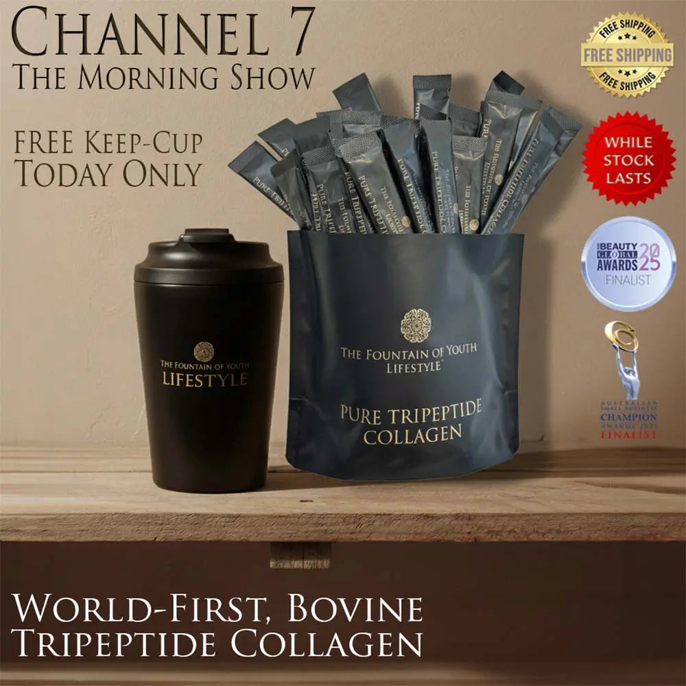 Pure Bovine Tripeptide Collagen: 30 Serves - Includes FREE Keep Cup Fountain of Youth Lifestyle