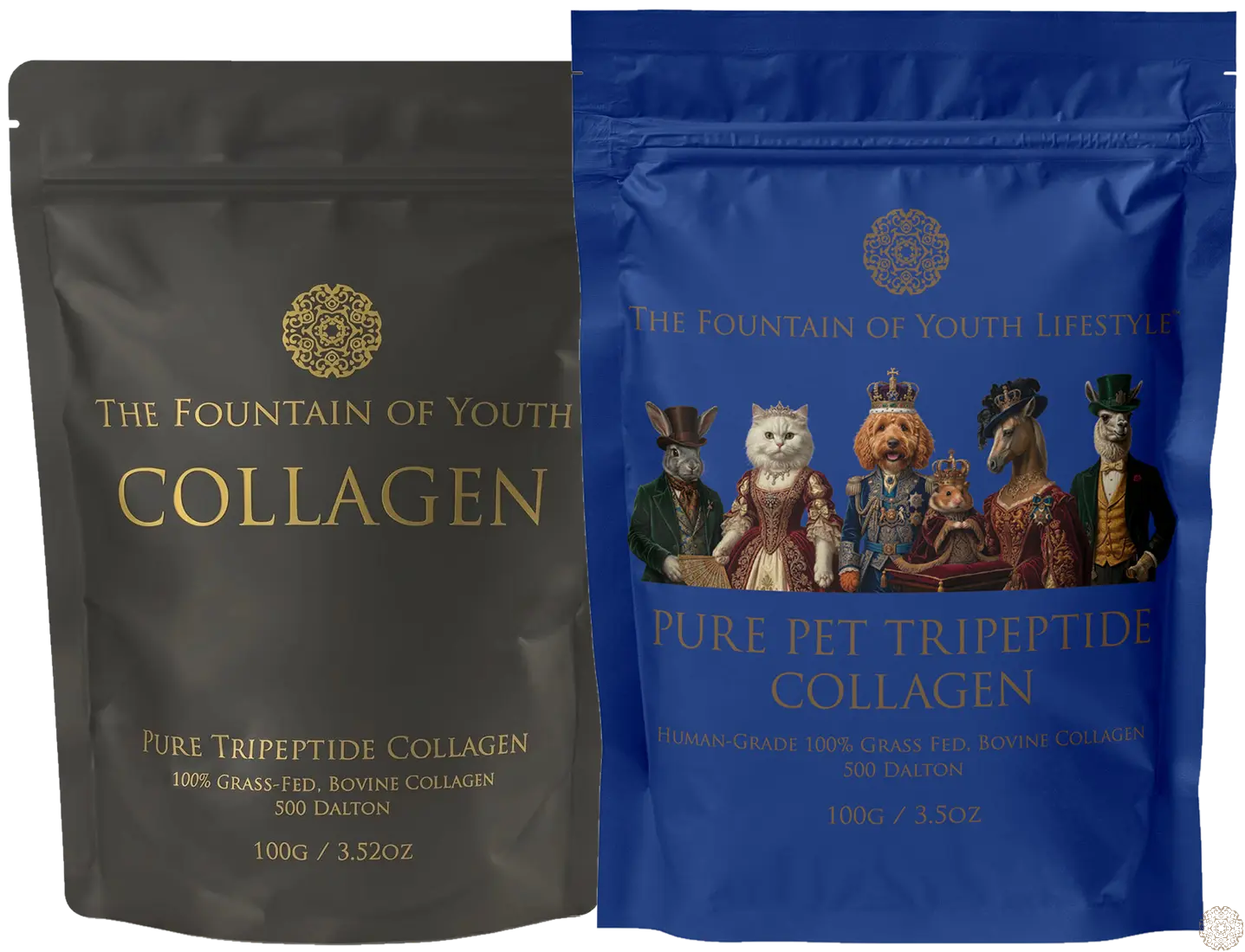 The Essential 100g + Pet 100g Tripeptide Collagen Deal - two bags