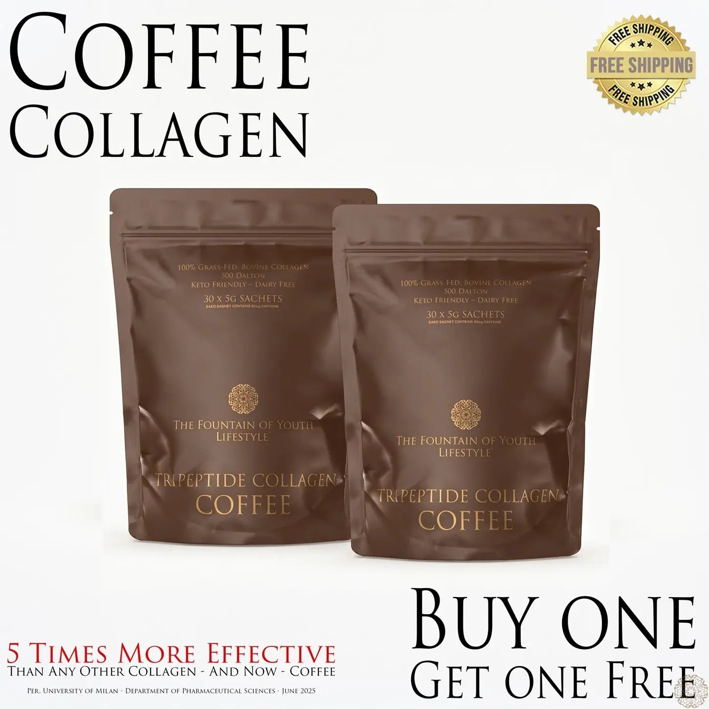 Tripeptide Collagen Coffee - Buy one Get one Free Fountain of Youth Lifestyle