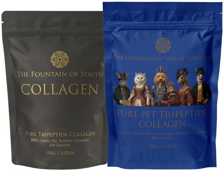 The launch deal: 100g Essential Tripeptide Collagen bag and 100g Pure Pet Tripeptide Collagen bag