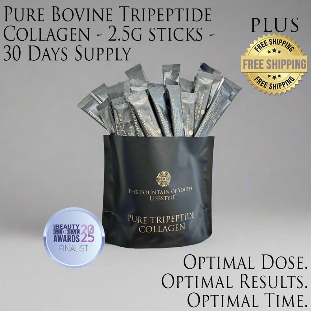 Fountain of Youth Lifestyle - Australia - Pure Bovine Tripeptide Collagen - 30 Daily Serves (2.5g Sticks)